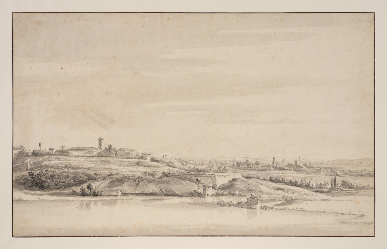 Tiber'in bulunduğu Roma yakınına bakış by Jacob de Heusch