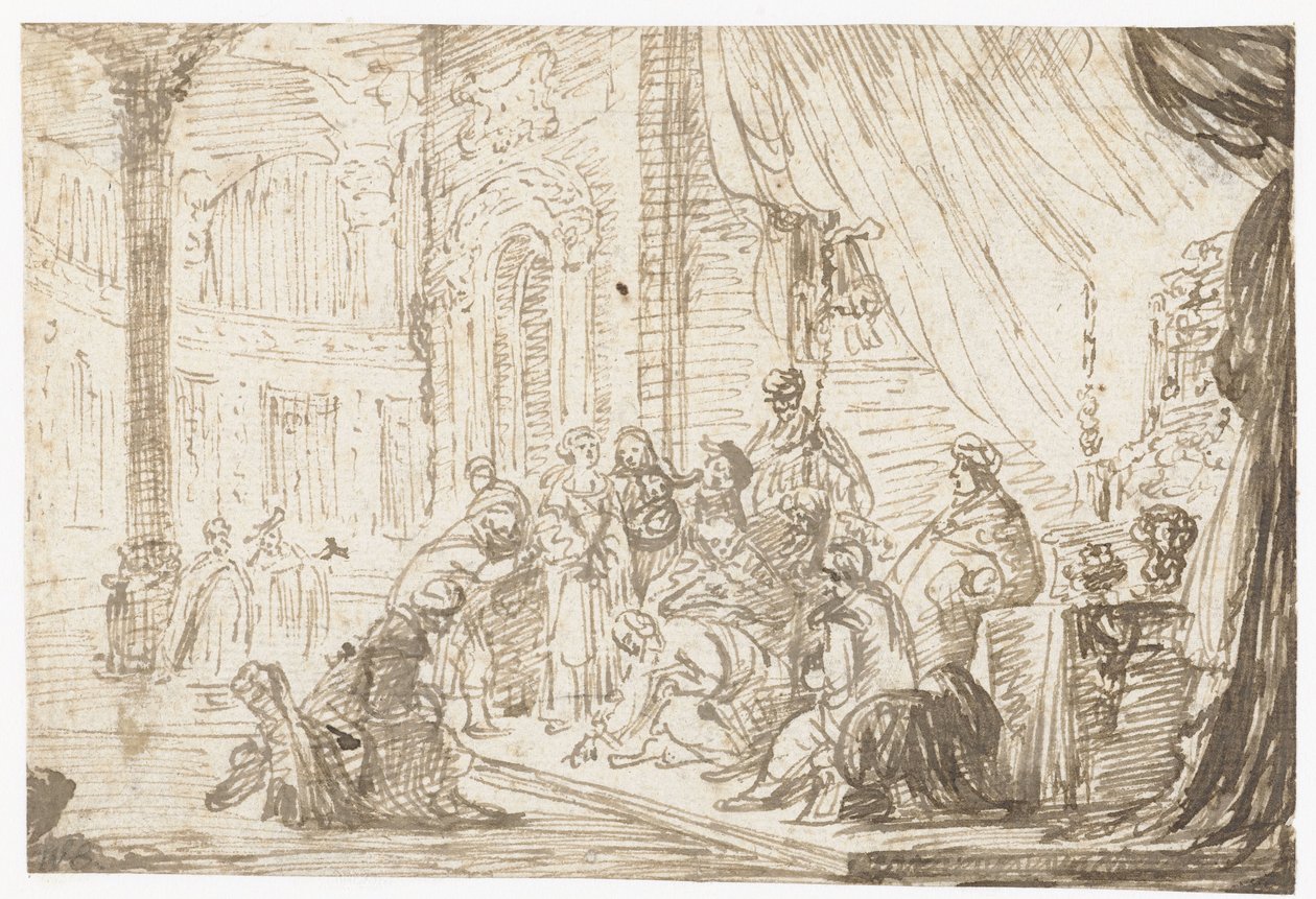 İsa ve zinayla alınan kadın by Jacob de Wet (II)