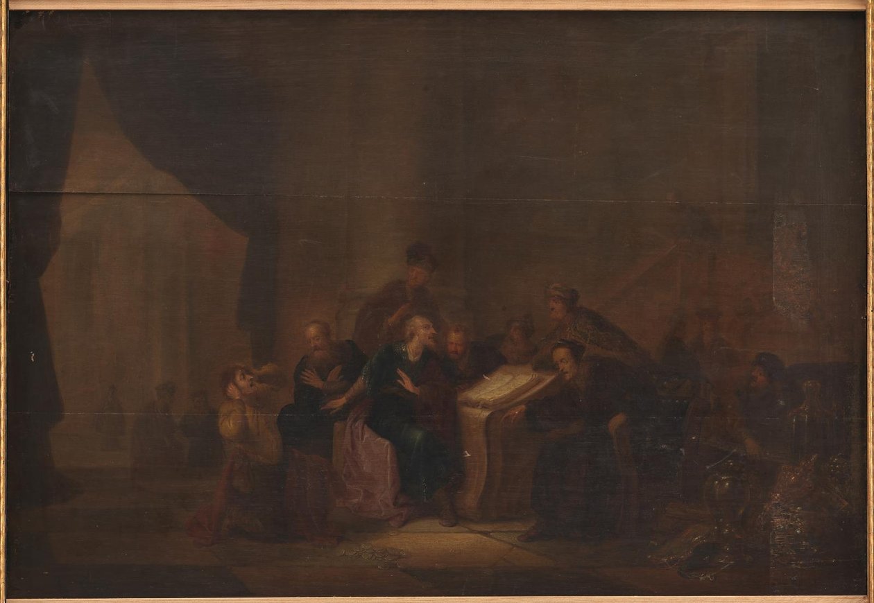 Judas, Tapınaktaki Gümüş Parçaları Atıyor by Jacob de Wet d.Æ.