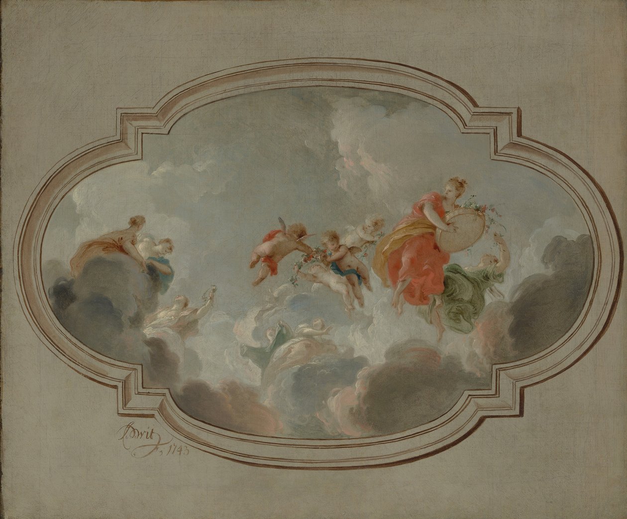 Flora ve Zephyr, 1743. by Jacob de Wit