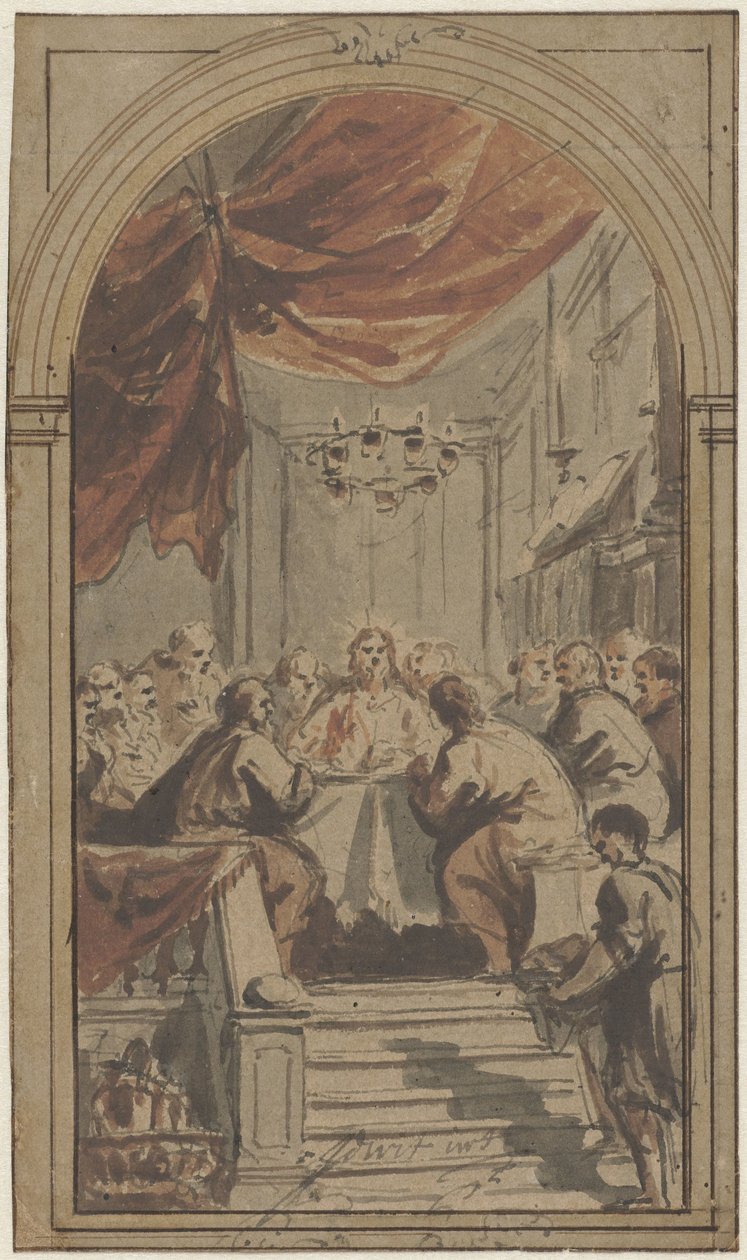 Üst odada sunulan Rab'bin Sofrası by Jacob de Wit