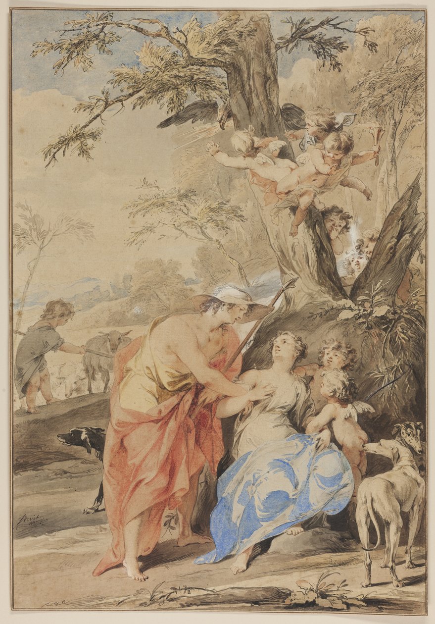 Jüpiter ve Mnemosyne, 1733 by Jacob de Wit