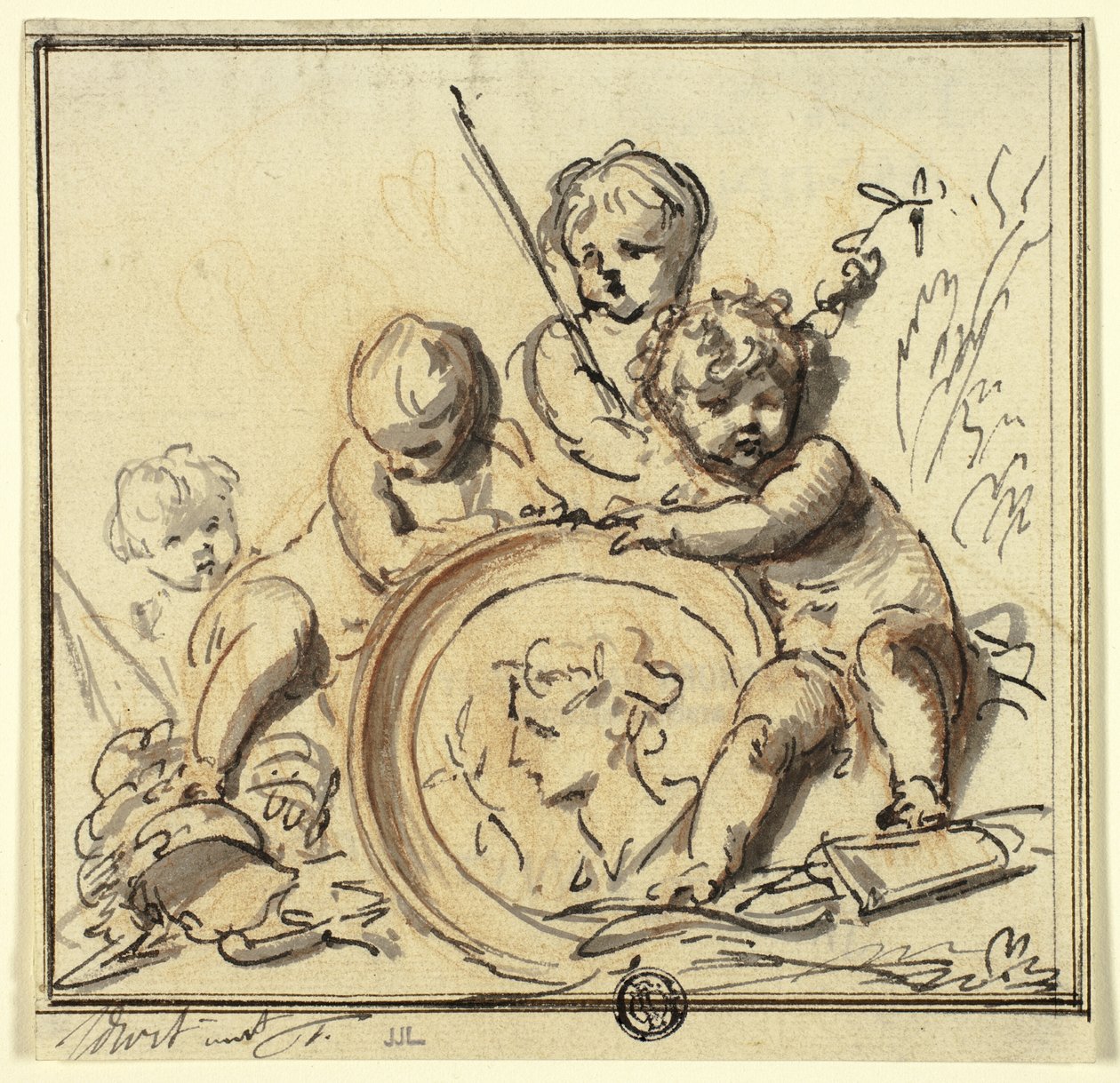 Madalyonlu Putti by Jacob de Wit