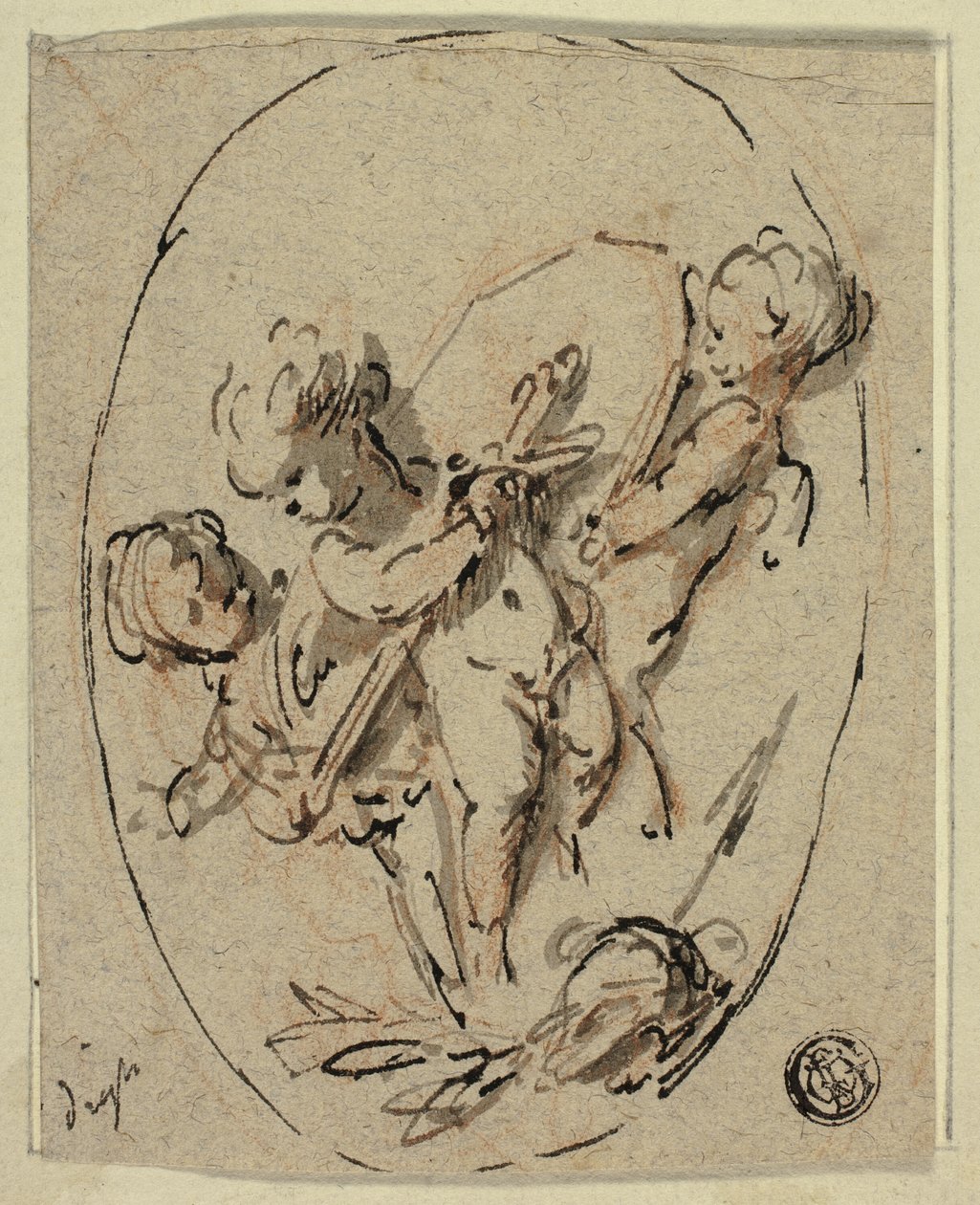Kalkan ve Kılıçlı Putti by Jacob de Wit