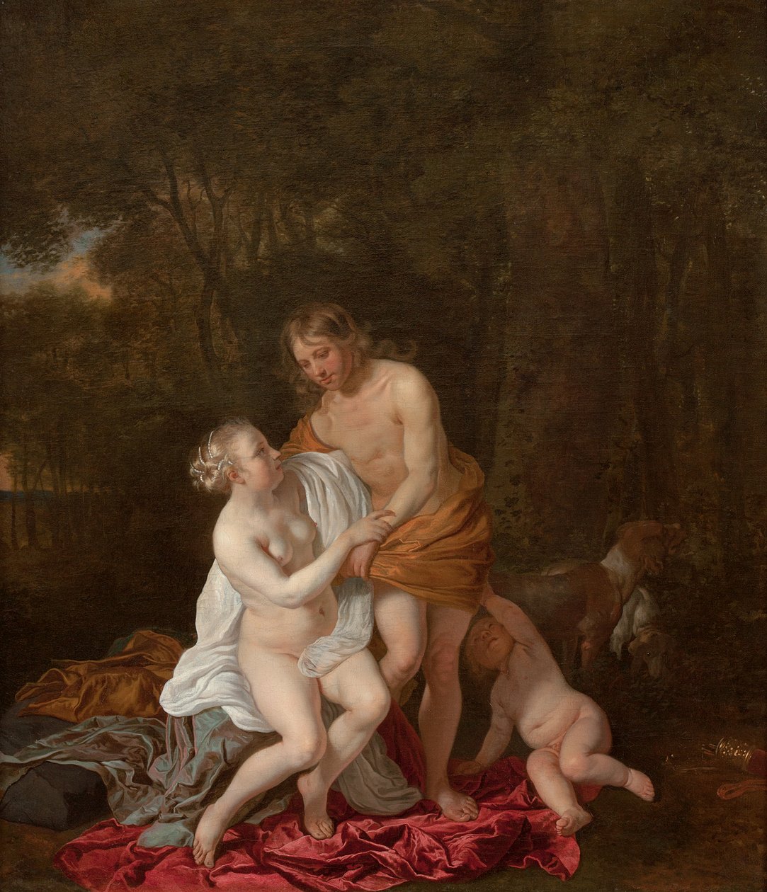Venüs ve Adonis by Jacob or Jacques van Loo