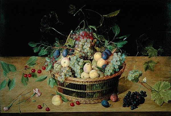 Bir Sepet Meyve (panelde yağlı) by Jacob van Hulsdonck