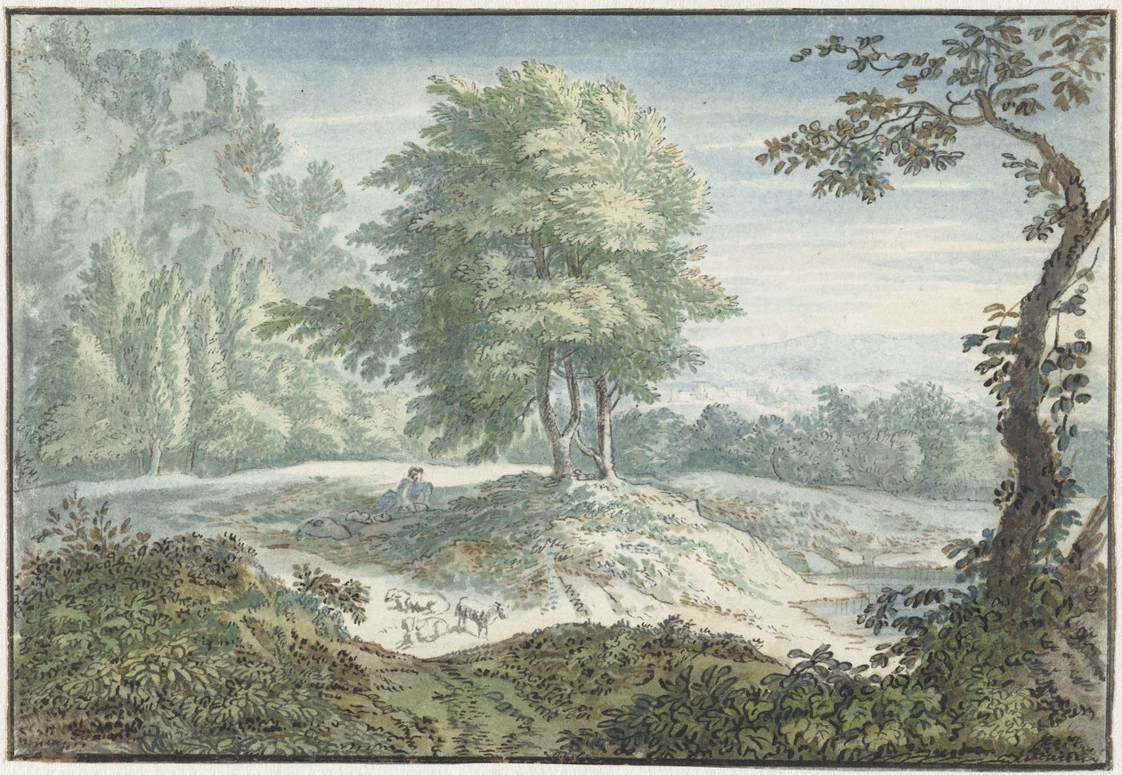 Koyun ile manzara by Jacob van Liender