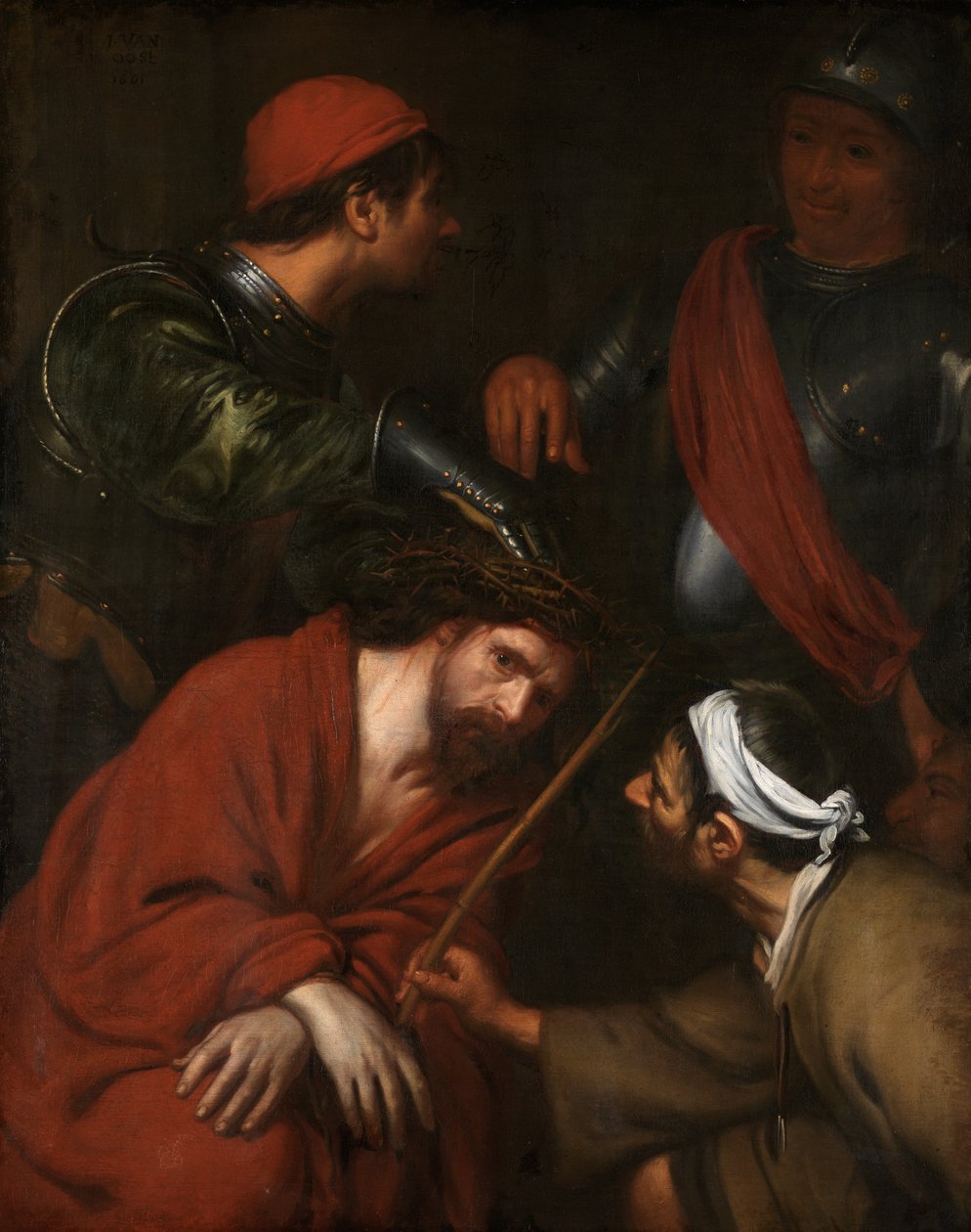 Dikenli Taçlı Mesih (tuval üzerine yağlıboya) by Jacob van Oost