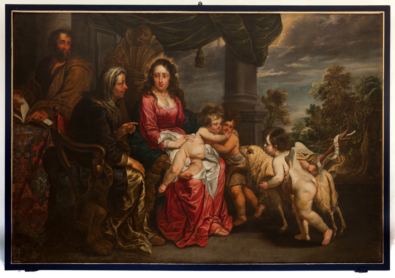Aziz Vaftizci Yahya ve Joseph, J. Van Oost ile Kutsal Aile. 17. yüzyılın sonu (resim) by Jacob van Oost