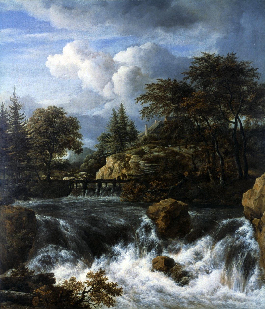 Kayalık Bir Manzarada Bir Şelale, 1660-70 by Jacob van Ruisdael