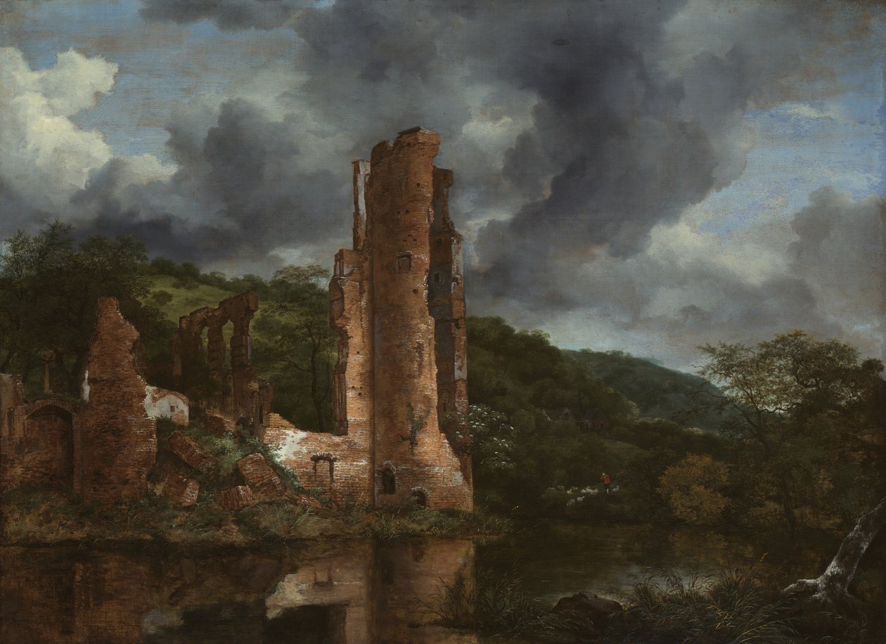 Egmond Kalesi Harabeleri ile Manzara, 165055. by Jacob van Ruisdael