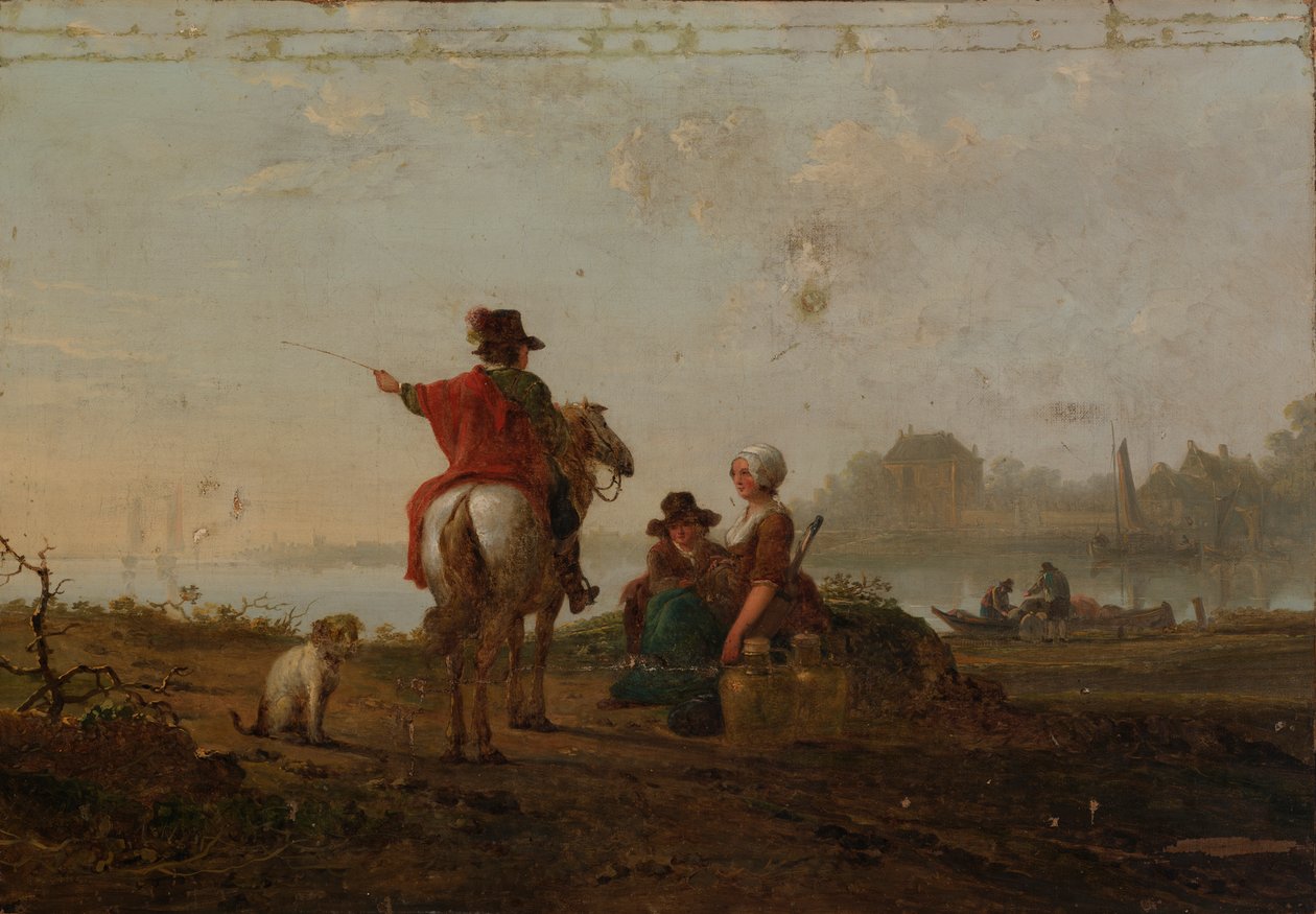 Figürlü Hollanda Manzarası, 18. yüzyılın sonu ve 19. yüzyılın başı. by Jacob van Strij