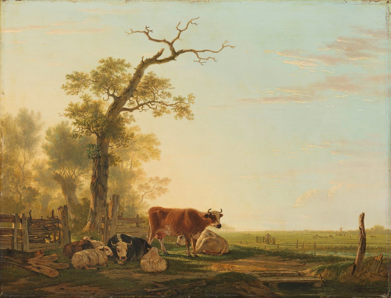 Hayvanlarla Çayır Manzarası by Jacob van Strij