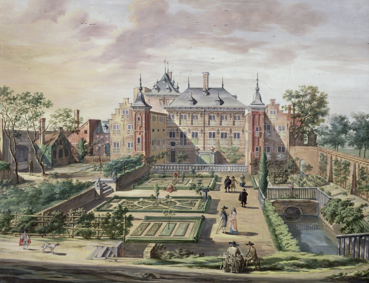 Gorcum yakınlarındaki Merwede Nehri üzerindeki 'Het Tolhuis'in hayali bir görünümü, c.1654 (parşömen üzerine guaj) by Jacob van der Ulft