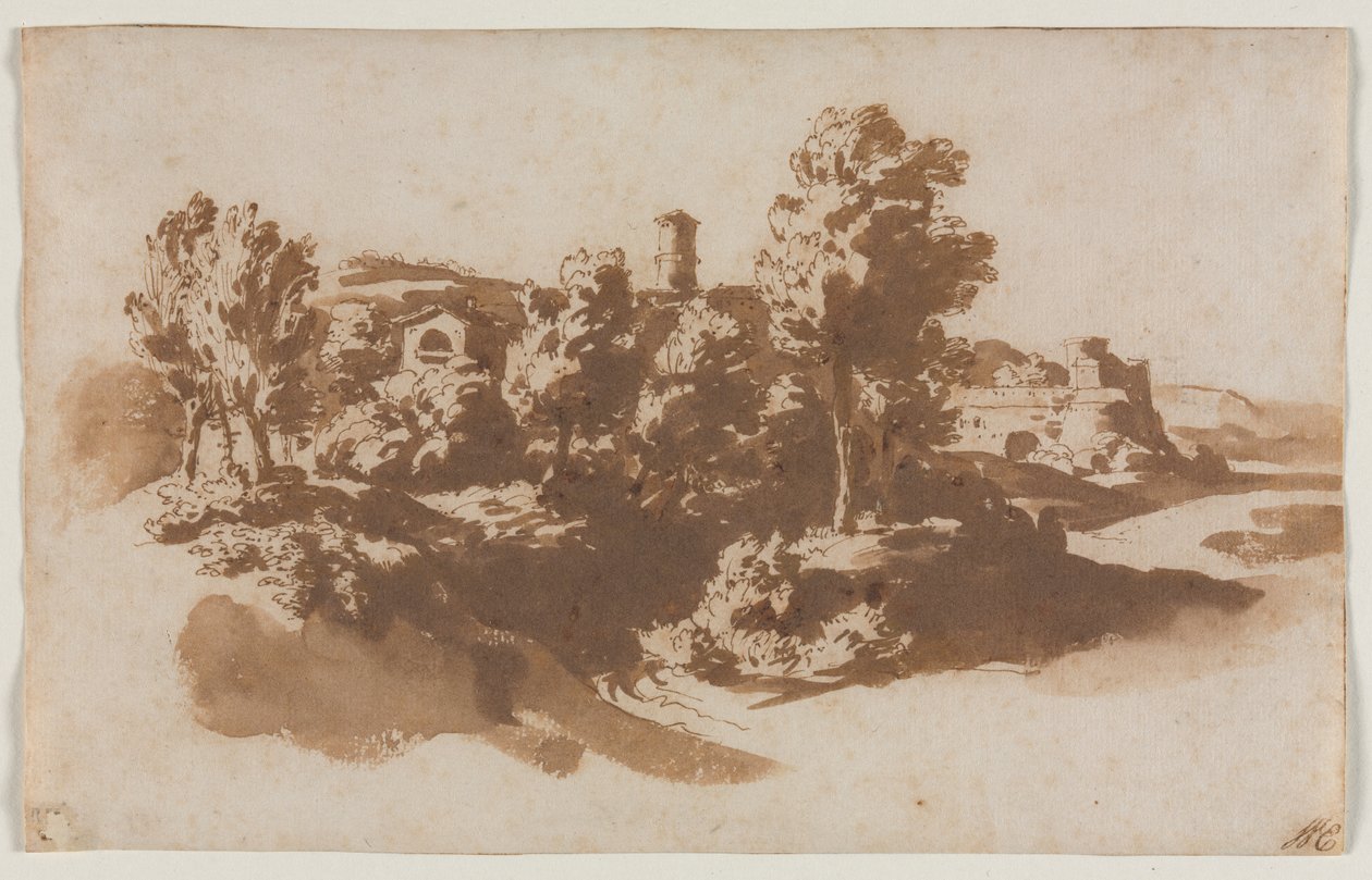 Marino ve Frascati Arasında Tahkimatlı Manzara by Jacob van der Ulft
