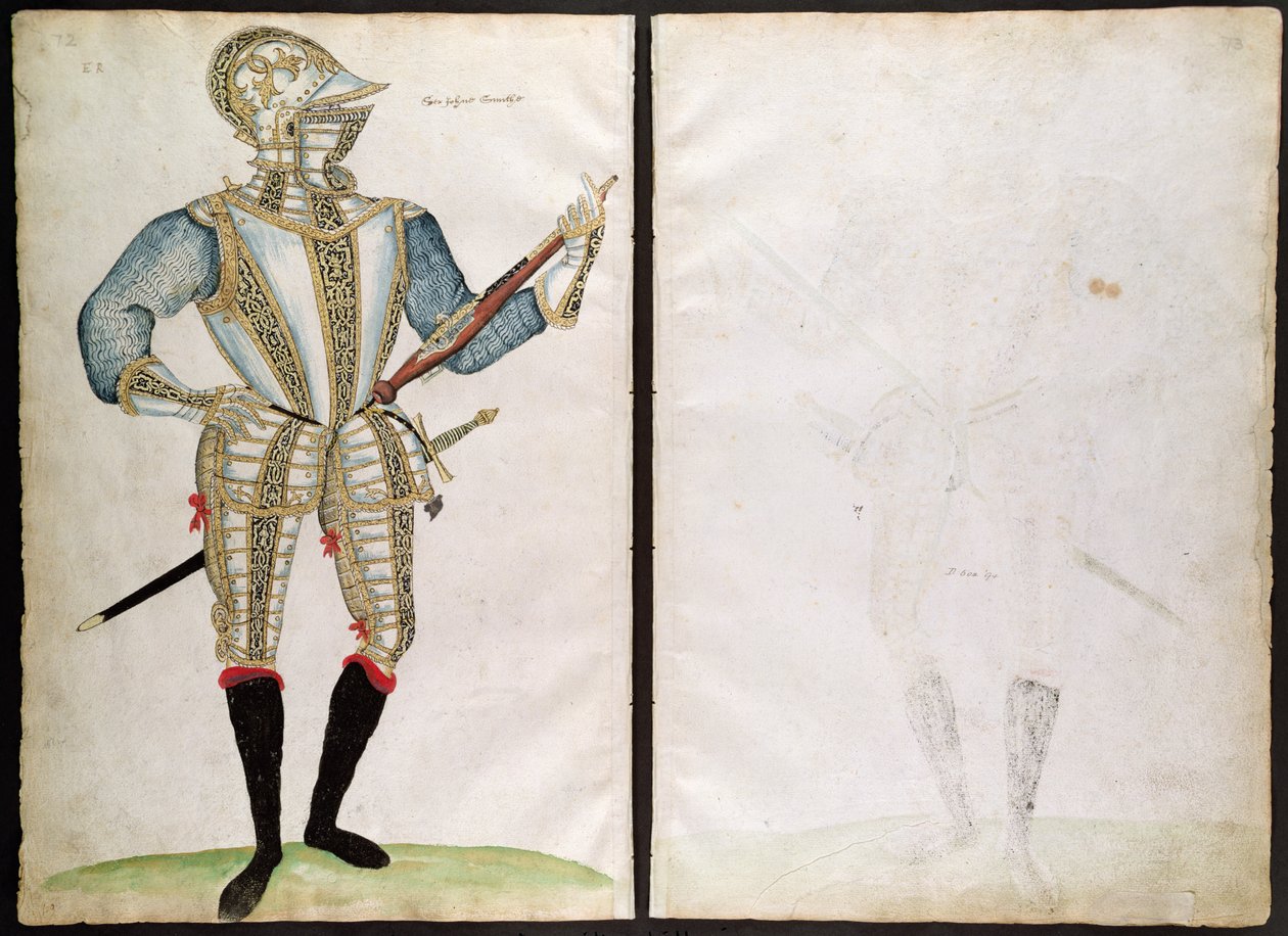 Bir Elizabethan Armourers Albümünden Sir John Smith için Zırh Takımı by Jacobe Halder