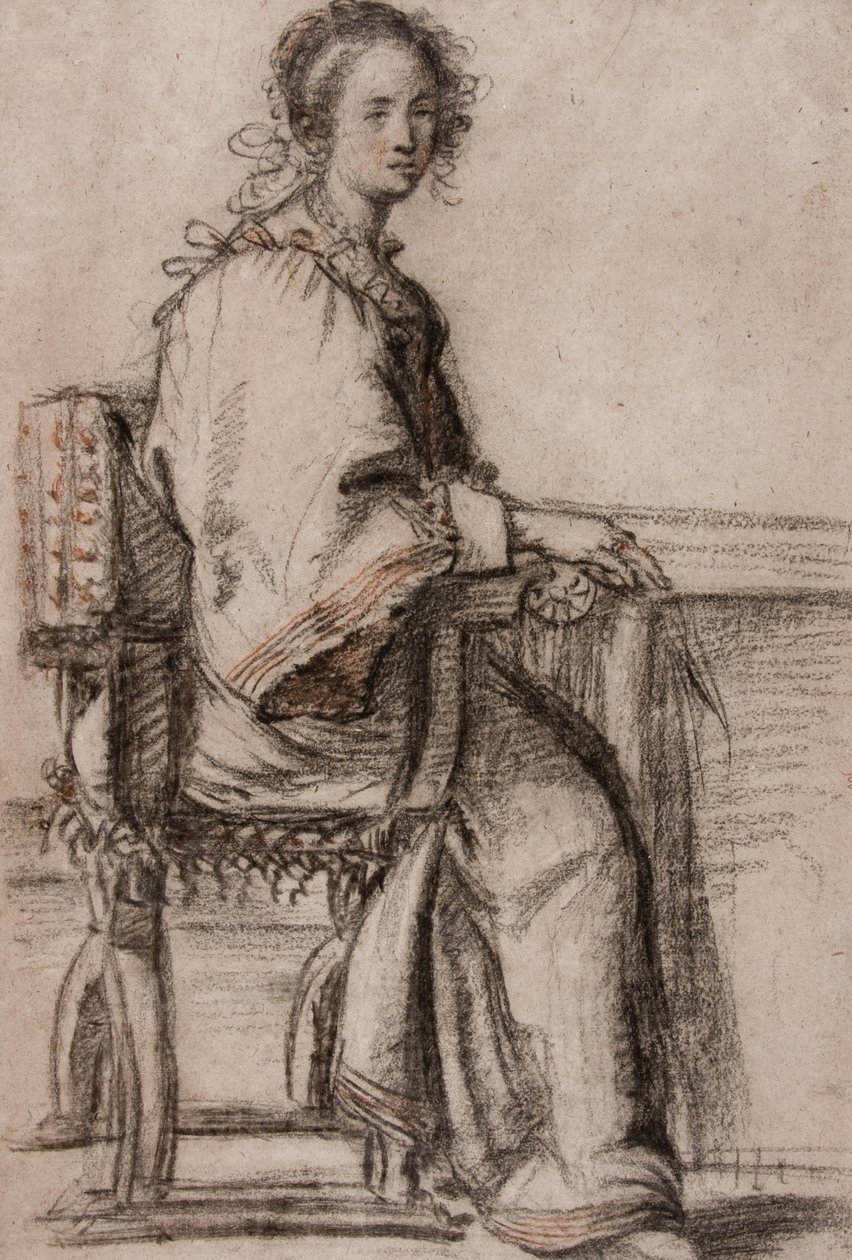 Bir masada oturan bayan by Jacopo Confortini