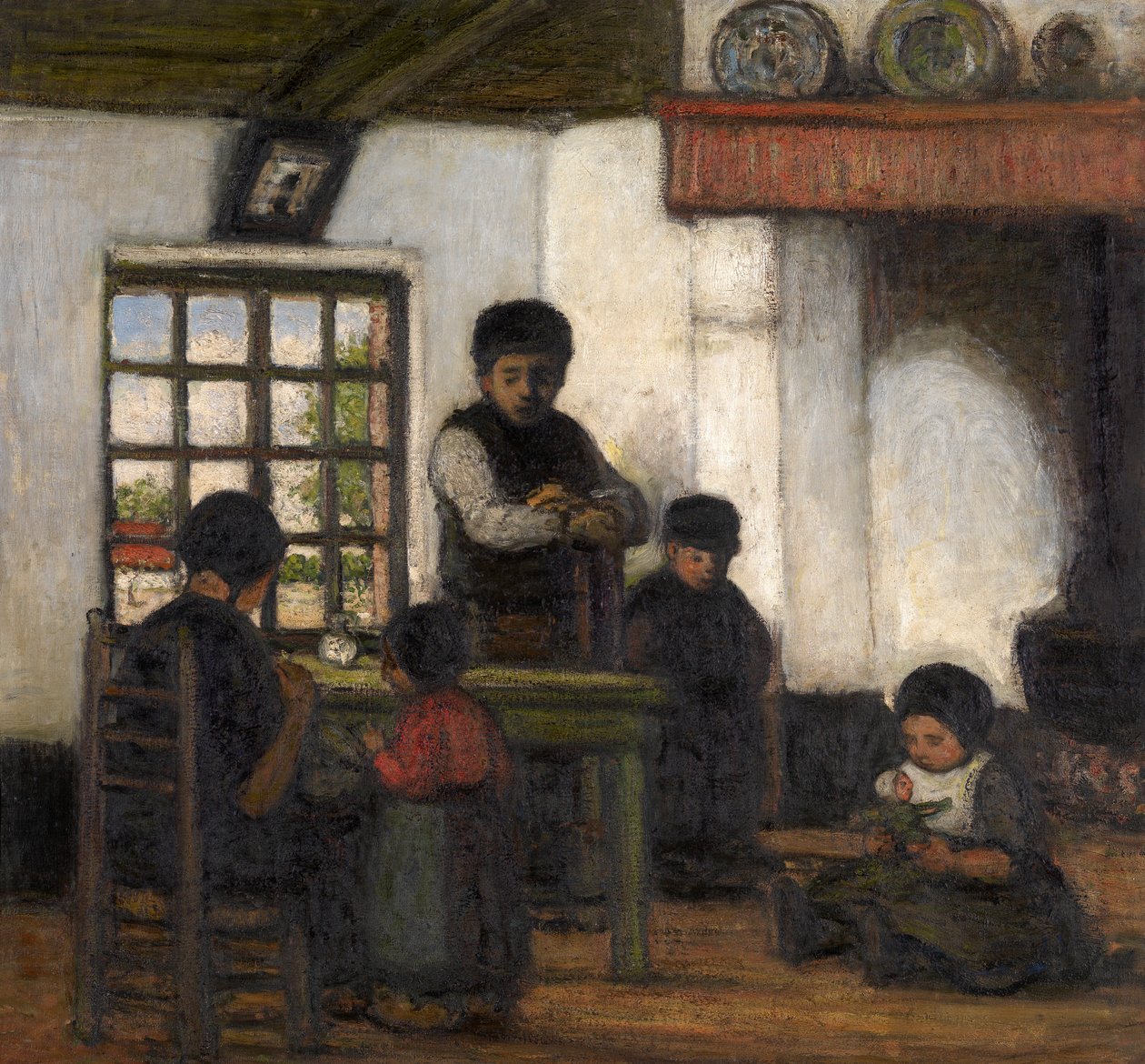Campine'den iç mekan (tuval üzerine yağlı boya) by Jacobs Smits