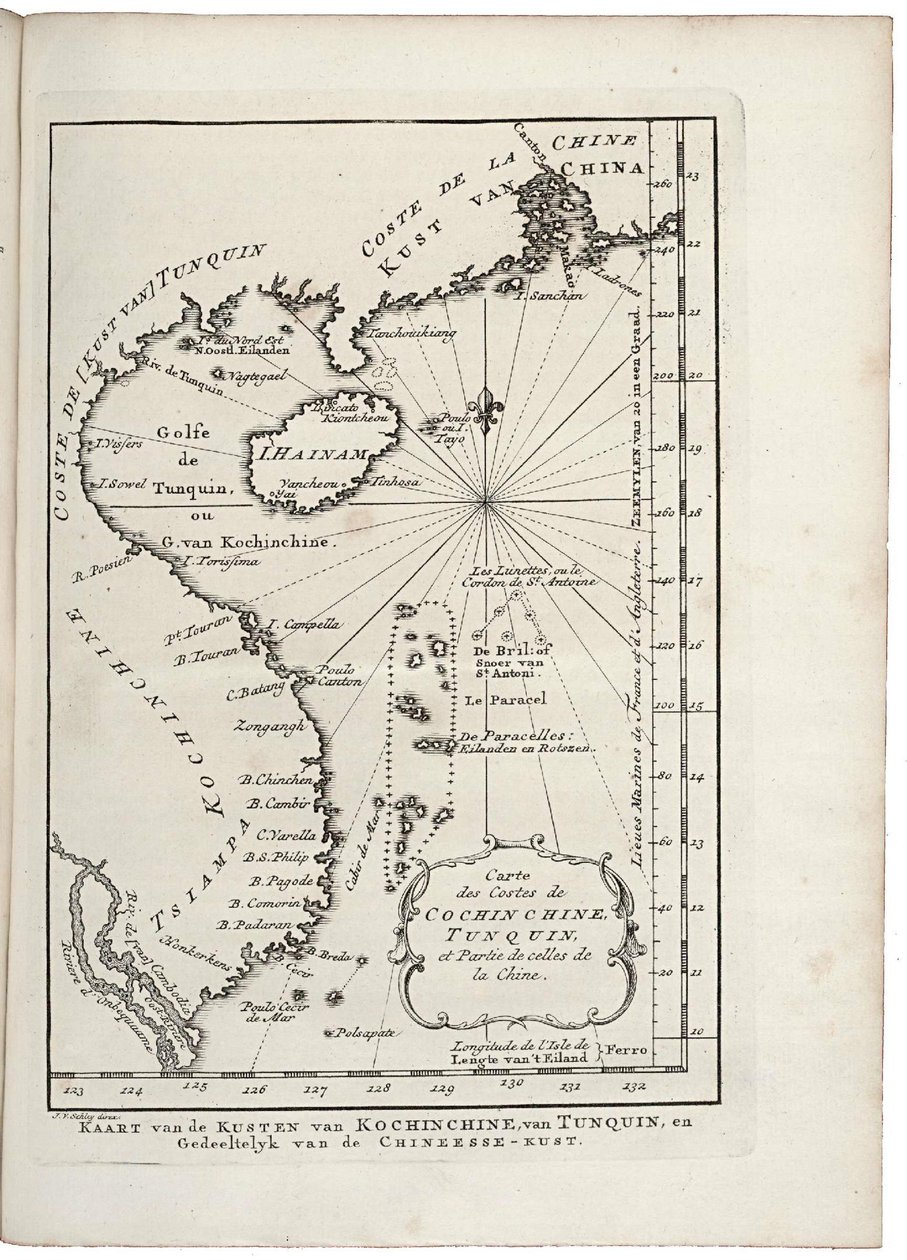 Tonquin ve Cochinchina kıyılarının haritası by Jacobus van der Schley