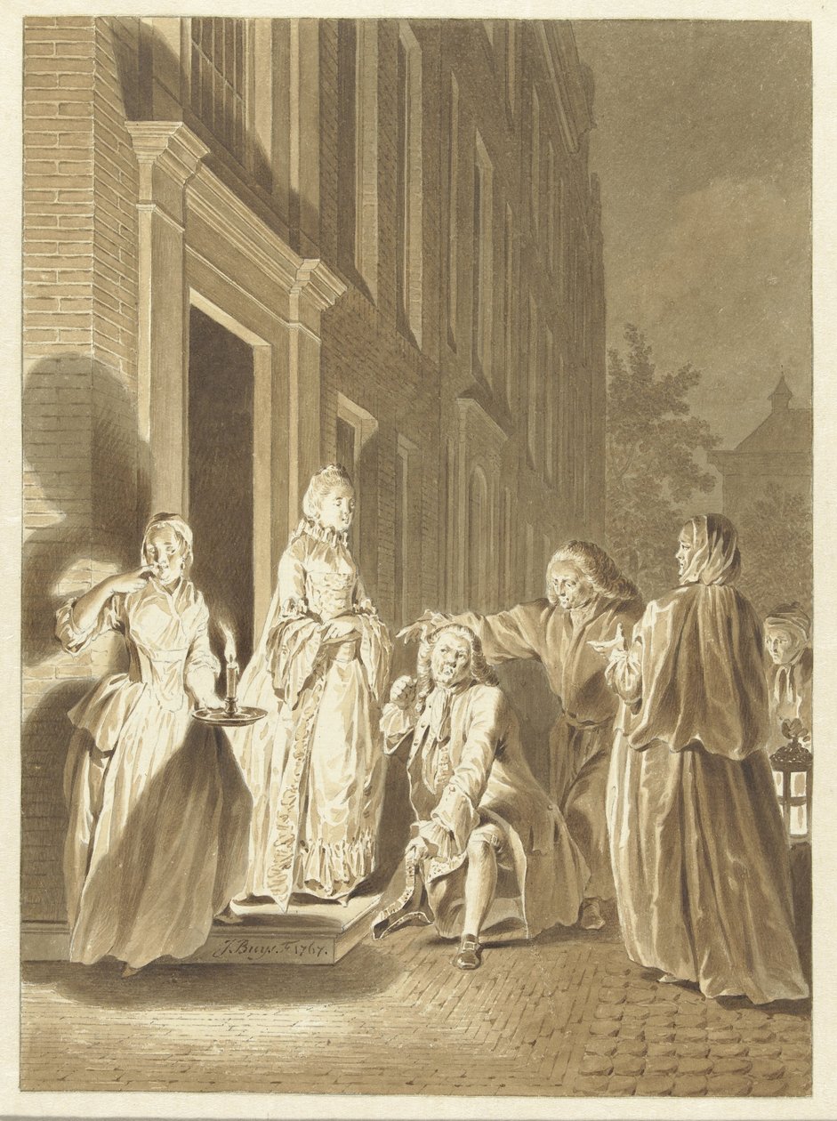 Lubbert Lubbertse veya asil köylüden sahne by Jacobus Buys