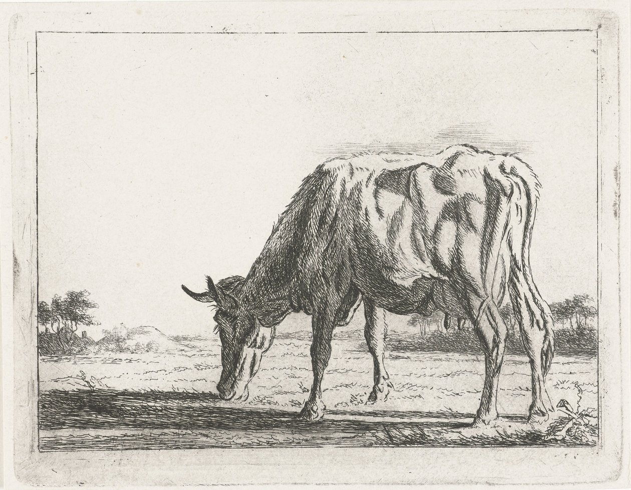 otlayan inek by Jacobus Cornelis Gaal