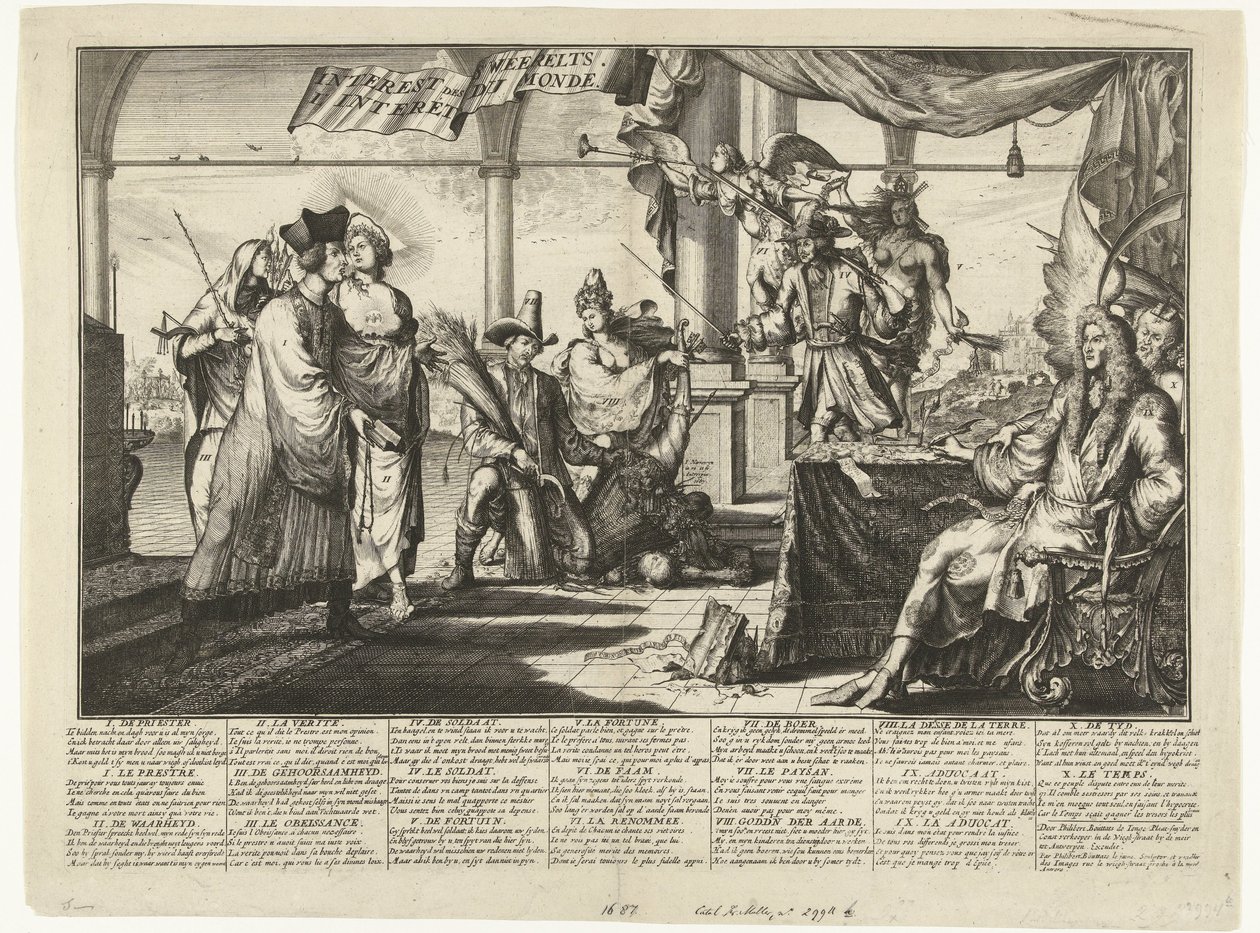 İnsan kavgalarından kazanç sağlayan hukuk mesleğinin karikatürü, 1687 İlgi alanı Weerelts / L