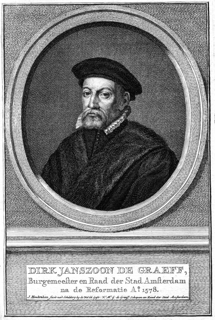 Dirk Janszoon de Graeff, 16. yüzyıl Amsterdam Belediye Başkanı, 18. yüzyıl by Jacobus Houbraken