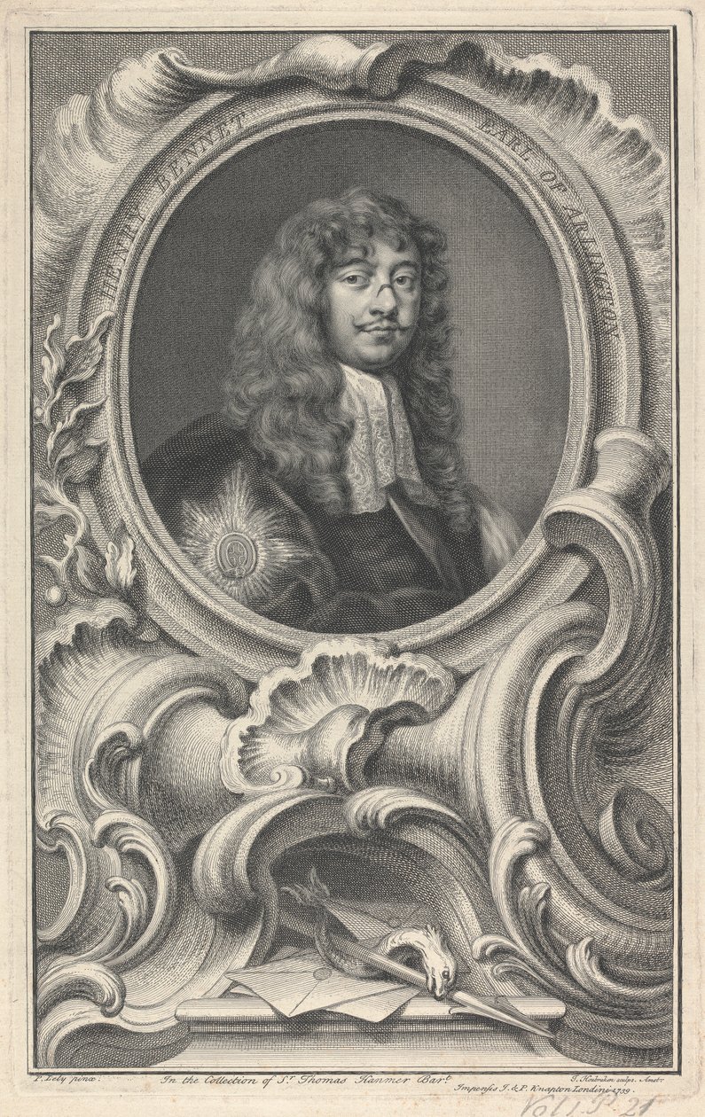 Henry Bennet, Arlington'ın 1. Kontu by Jacobus Houbraken