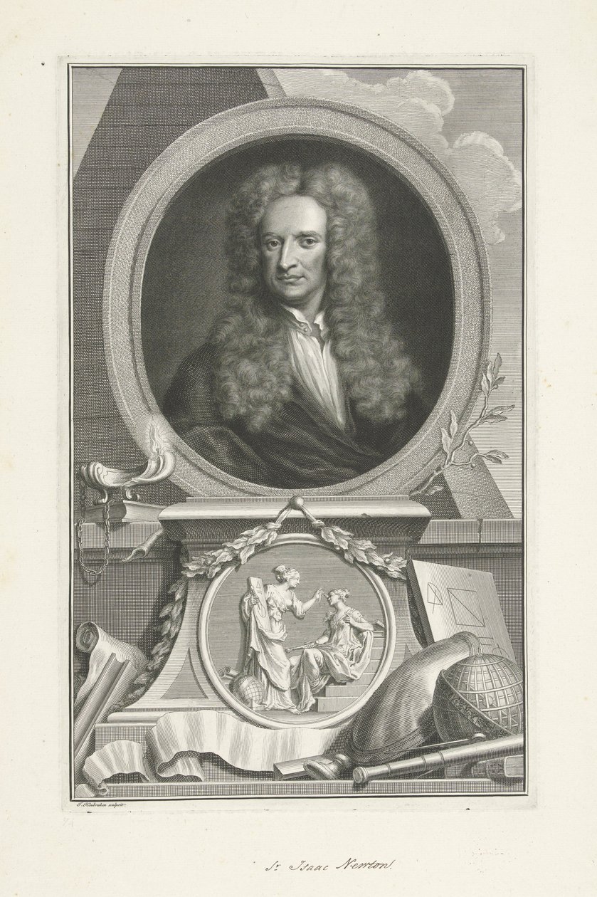 Sir Isaac Newton (1642-1726), İngiliz fizikçi ve matematikçi by Jacobus Houbraken