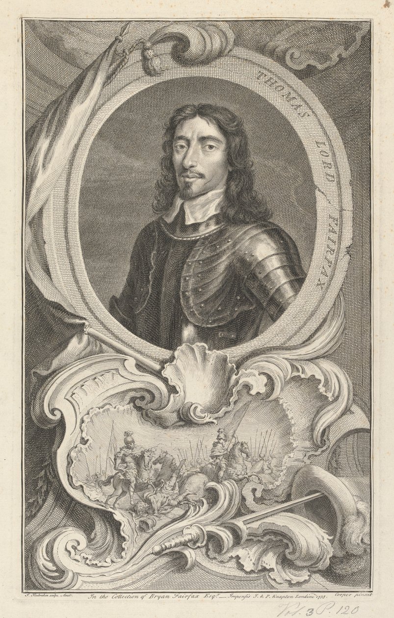 Thomas Fairfax, Cameron'ın 3. Lord Fairfax'ı by Jacobus Houbraken