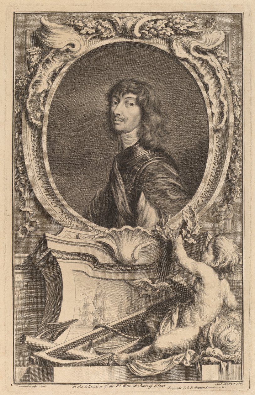Algernon Percy, Northumberland Kontu by Jacobus Houbraken after Sir Anthony van Dyck