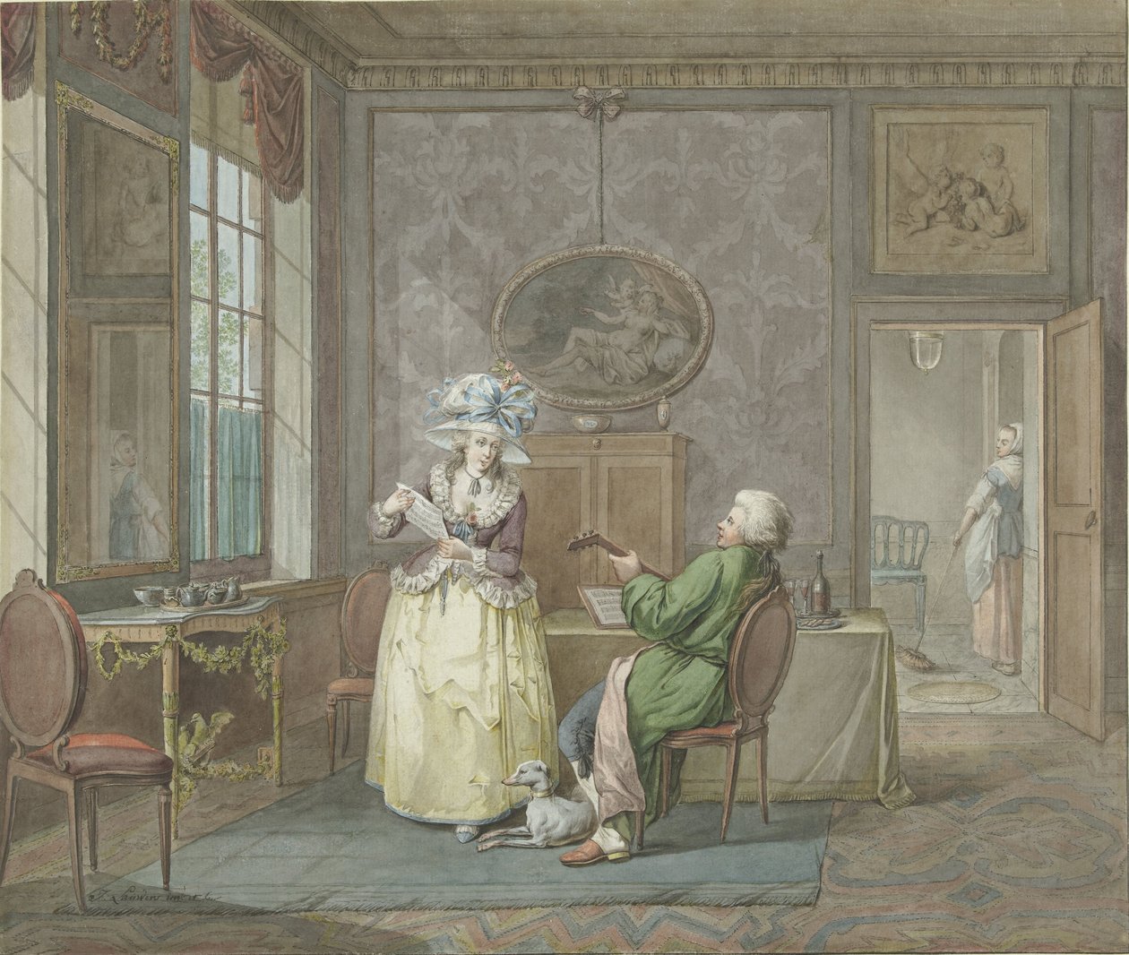 Bir iç müzik çifti by Jacobus Johannes Lauwers
