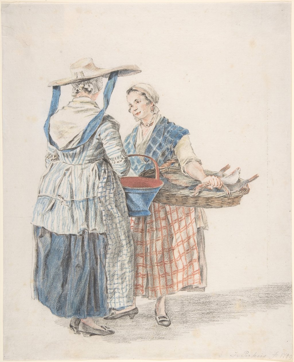 İki Pazar Kadını, 1789. by Jacobus Perkois