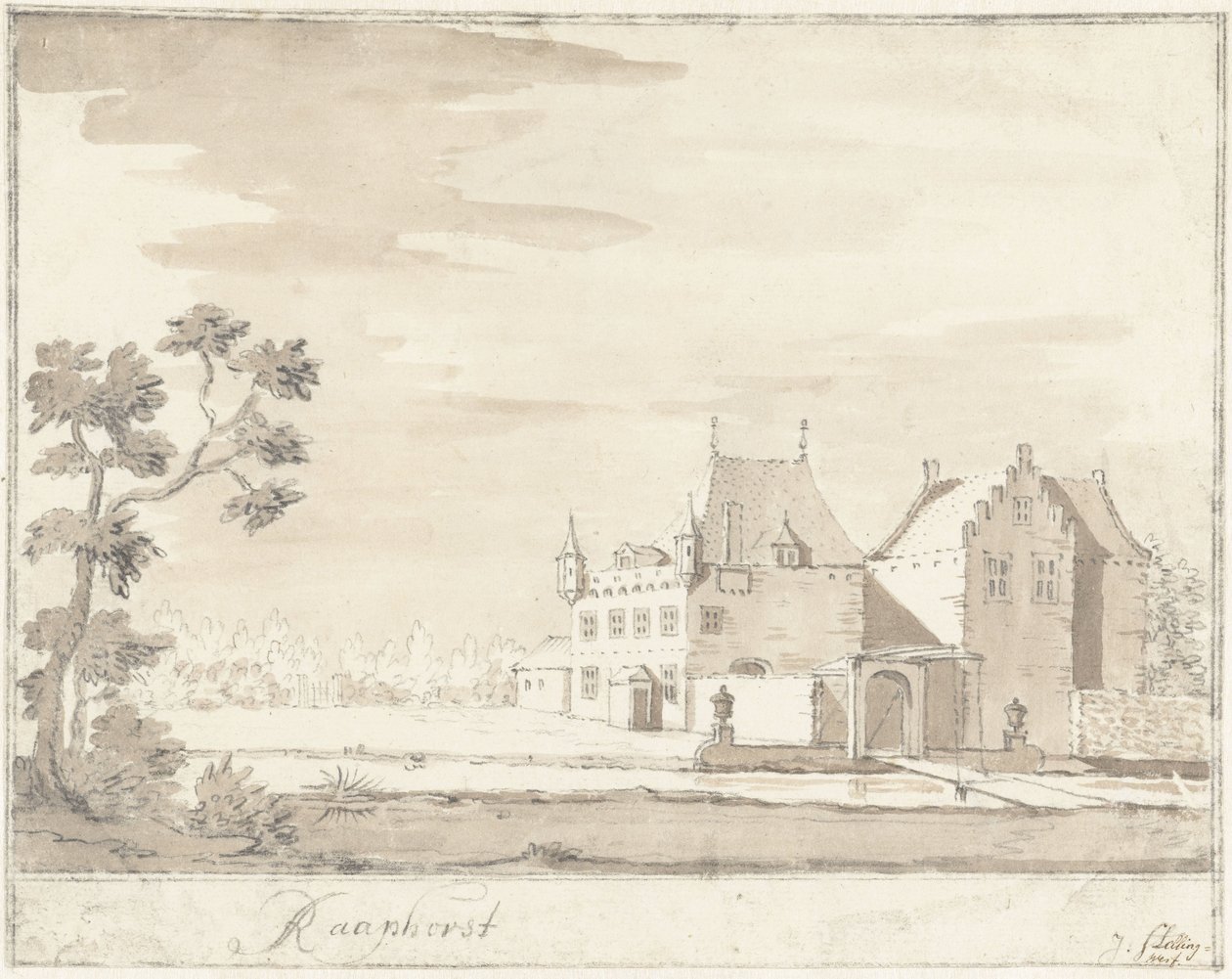 Wassenaar yakınlarındaki Raaphorst Kalesi Raaphorst (nesne üzerindeki başlık) by Jacobus Stellingwerff