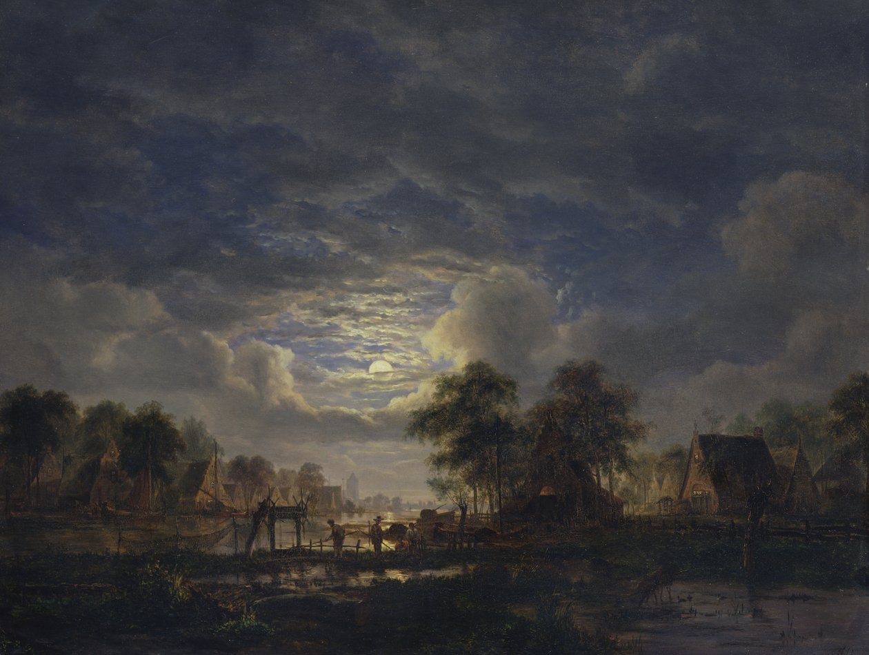 Kanaldaki Köy, 1840 by Jacobus Theodorus Abels