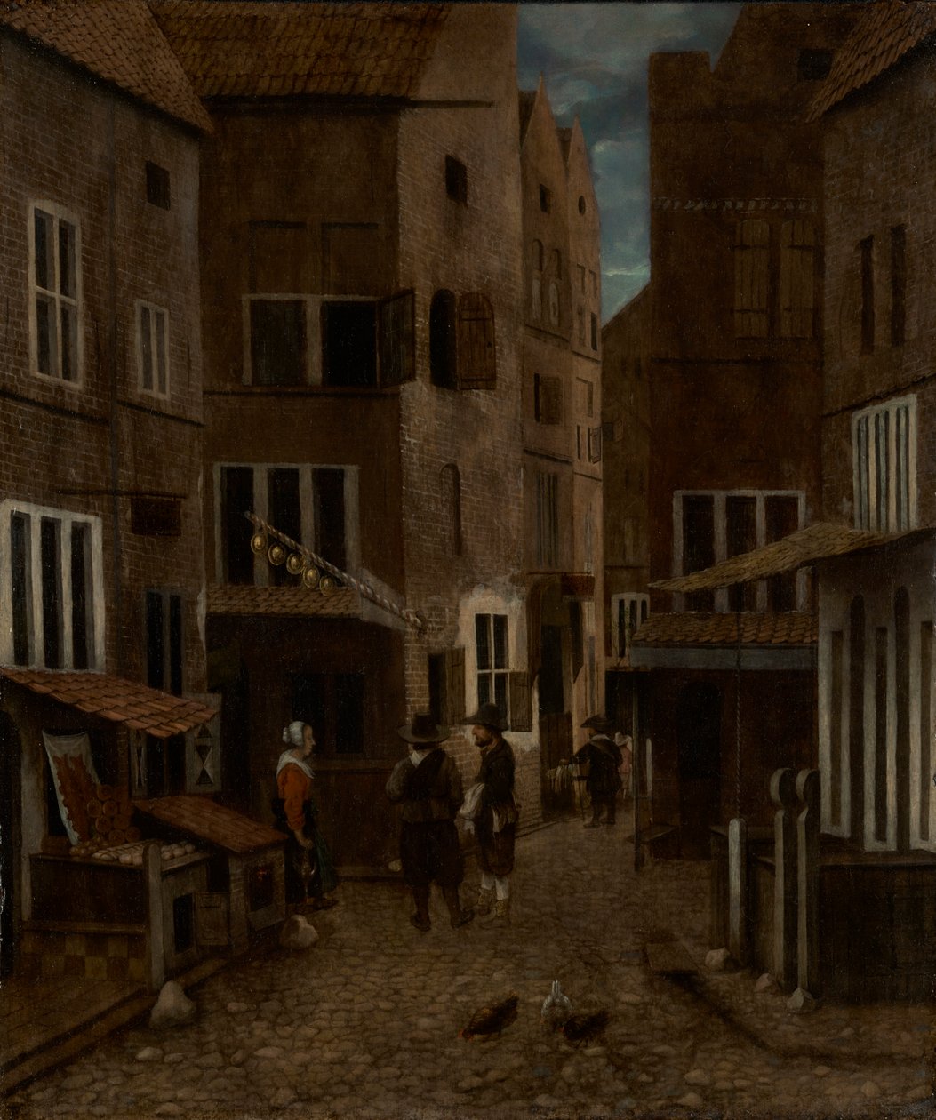 Sokak Manzarası (panelde yağ) by Jacobus Vrel or Frel