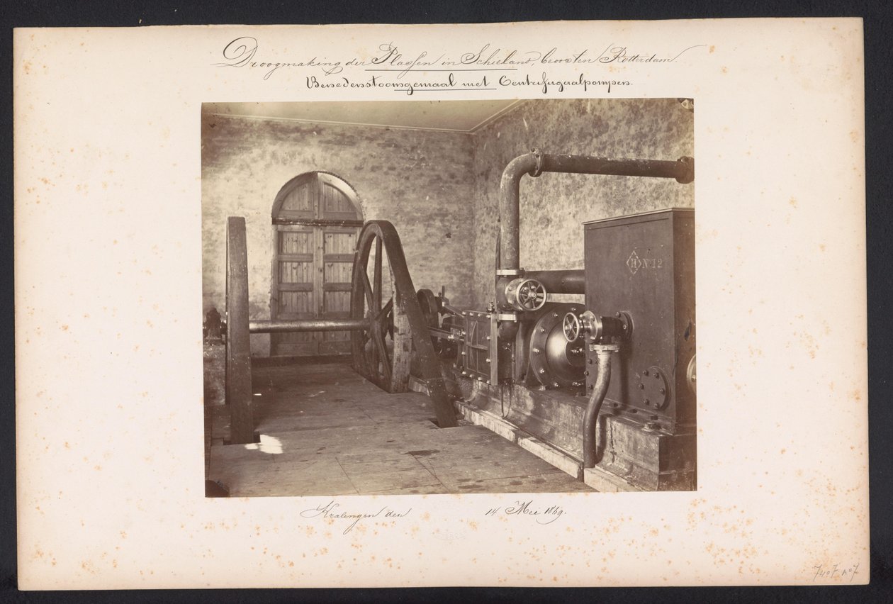 Santrifüj pompalı buhar pompa istasyonu / Kralingen den 14 Mayıs 1869 (nesne üzerindeki başlık) Rotterdam