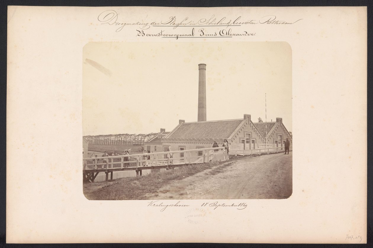 Bovenstoom pompa istasyonu Prins Alexander / Kralingscheveer 18 Eylül 1869 (nesne üzerindeki başlık) Rotterdam