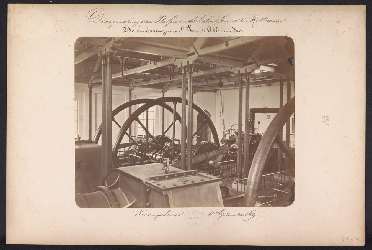 Bovenstoom pompa istasyonu Prins Alexander / Kralingscheveer 18 Eylül 1869 (nesne üzerindeki başlık) Rotterdam'ın doğusundaki Schieland'deki göllerin drenajı (nesne üzerinde seri başlığı) by Jacobus van Gorkom jr.
