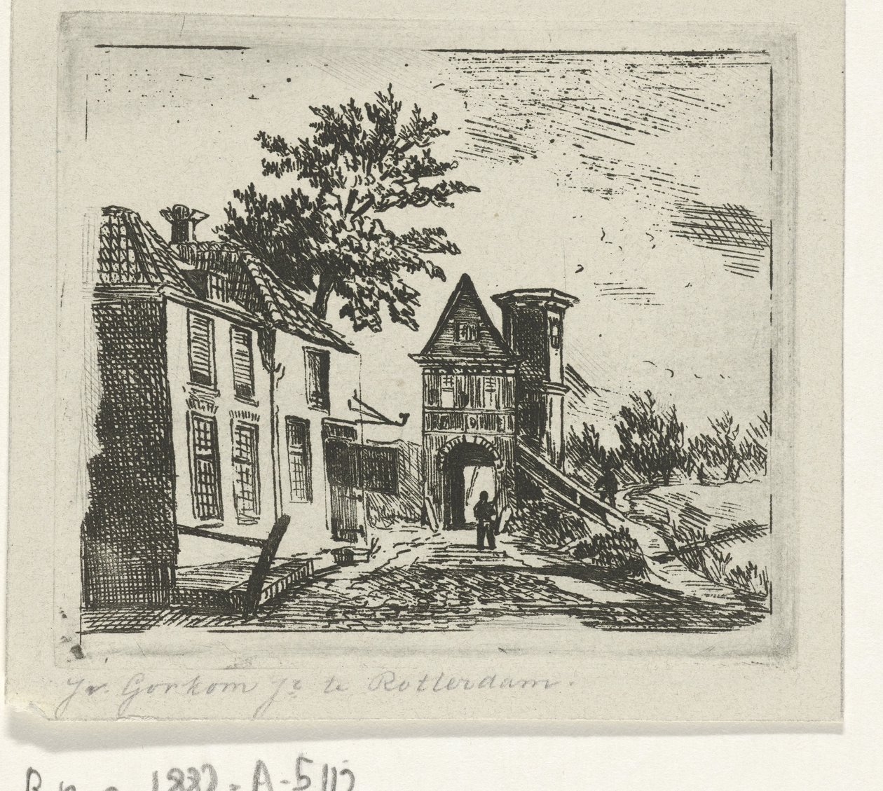 Kapılı şehir manzarası by Jacobus van Gorkom jr.