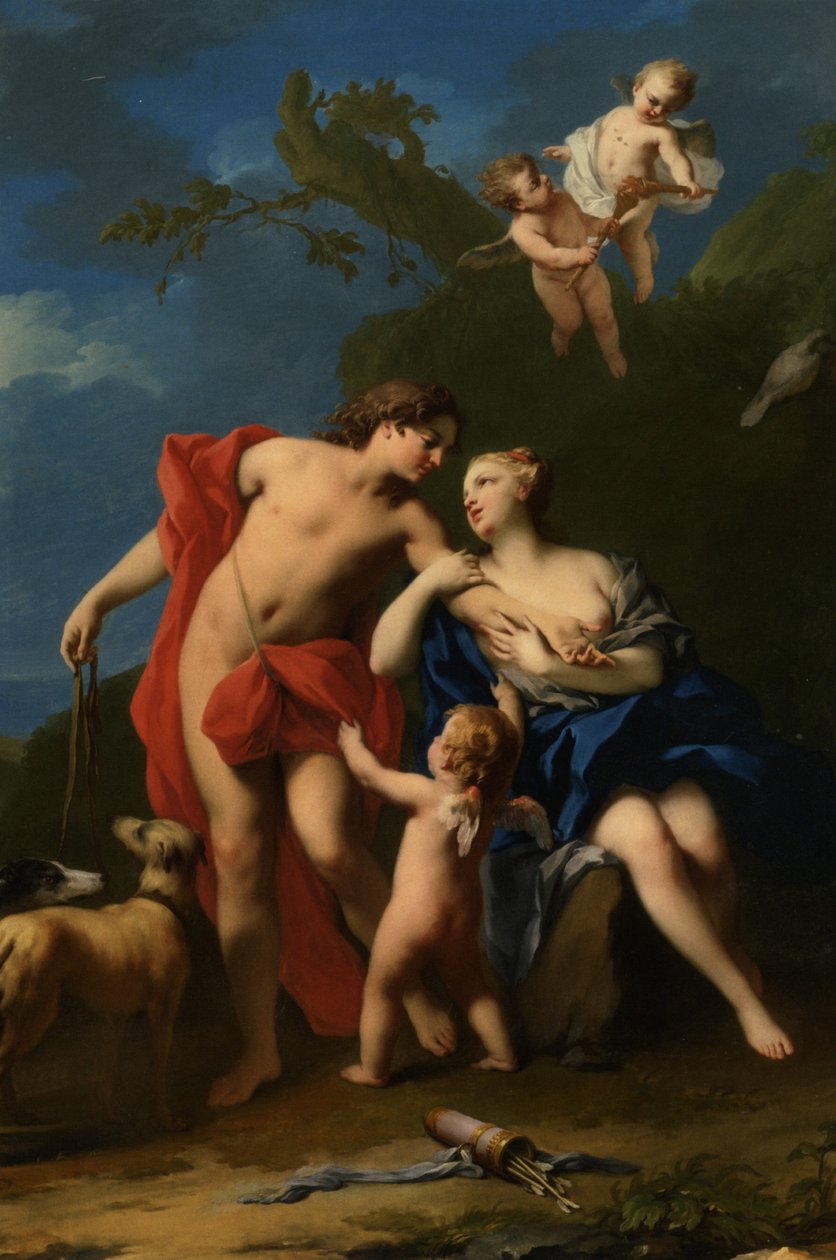 Venüs ve Adonis by Jacopo Amigoni