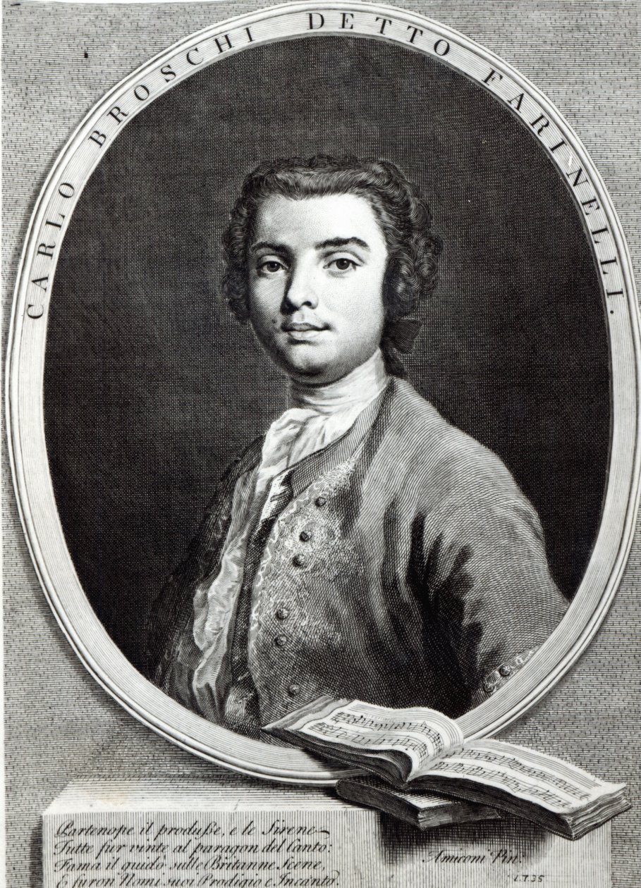 Carlo Broschi, 1735 (çizgi gravürü) by Jacopo Amigoni