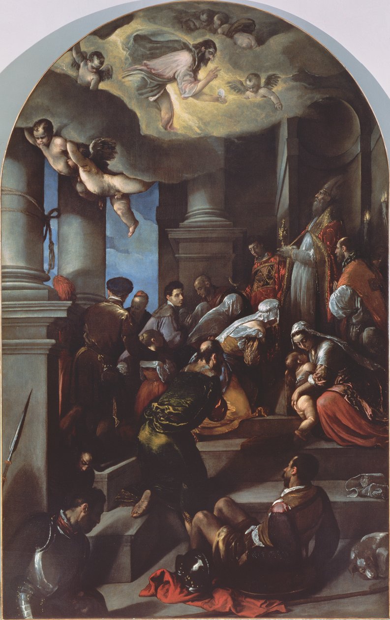 Aziz Eleutherius Dindarları Kutsuyor (altarpiece) by Jacopo Bassano