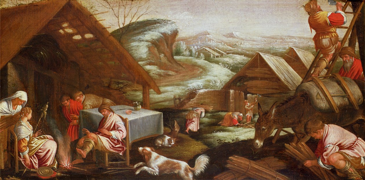 kış sahnesi by Jacopo Bassano