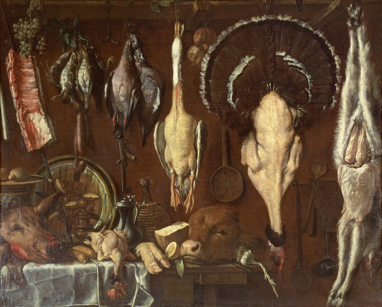 ಸ್ಟಿಲ್ ಲೈಫ್ ಆಫ್ ಎ ಬುಚರ್ಸ್ ಕೌಂಟರ್, 1621 ಟರ್ಕ್ by Jacopo Chimenti Empoli