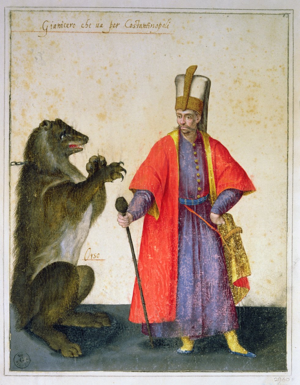 Yeniçeri (kağıt üzerinde wc ile kalem ve mürekkep) by Jacopo Ligozzi
