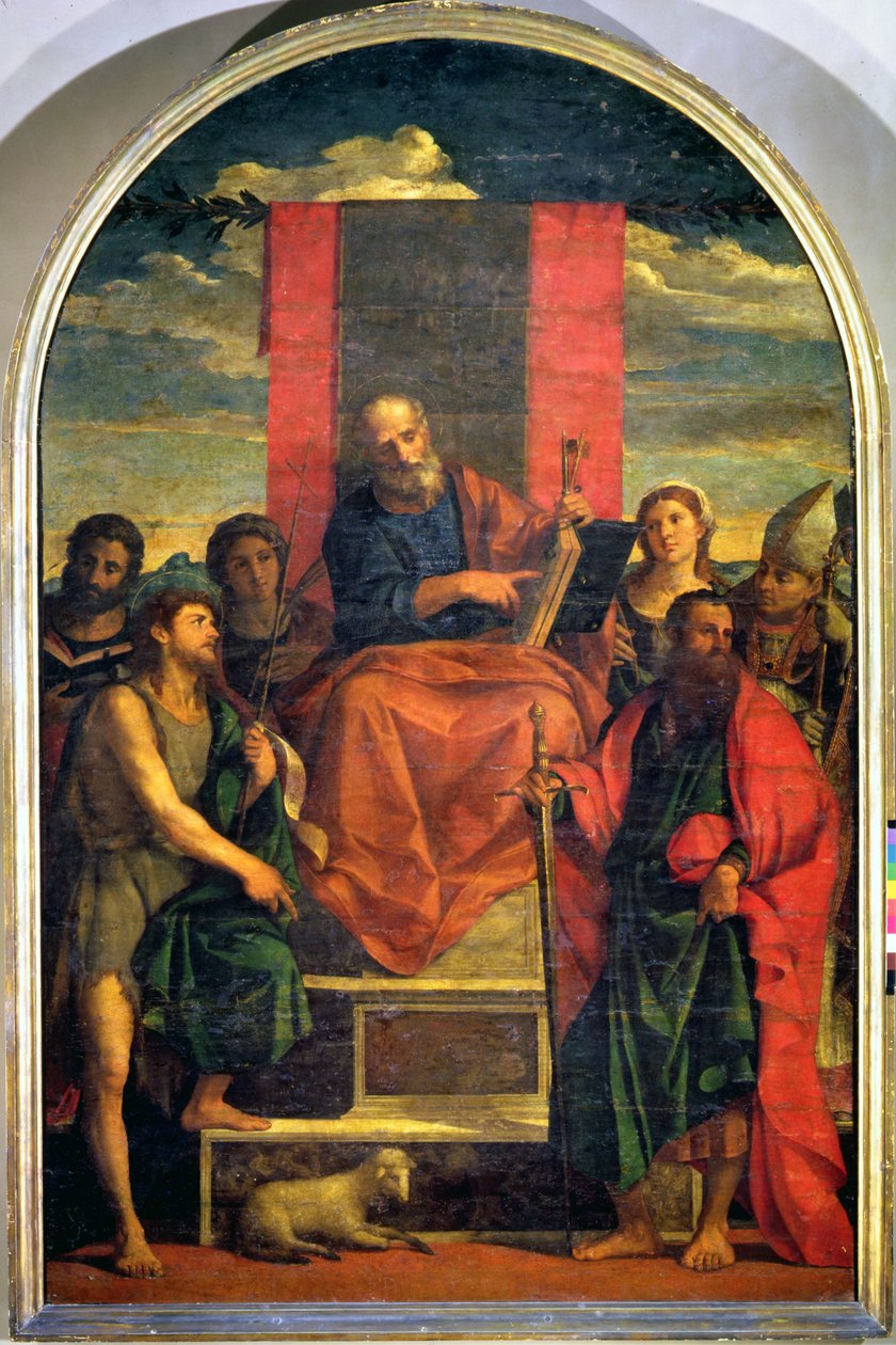 Aziz Peter, Azizlerle Enthroned by Jacopo Palma