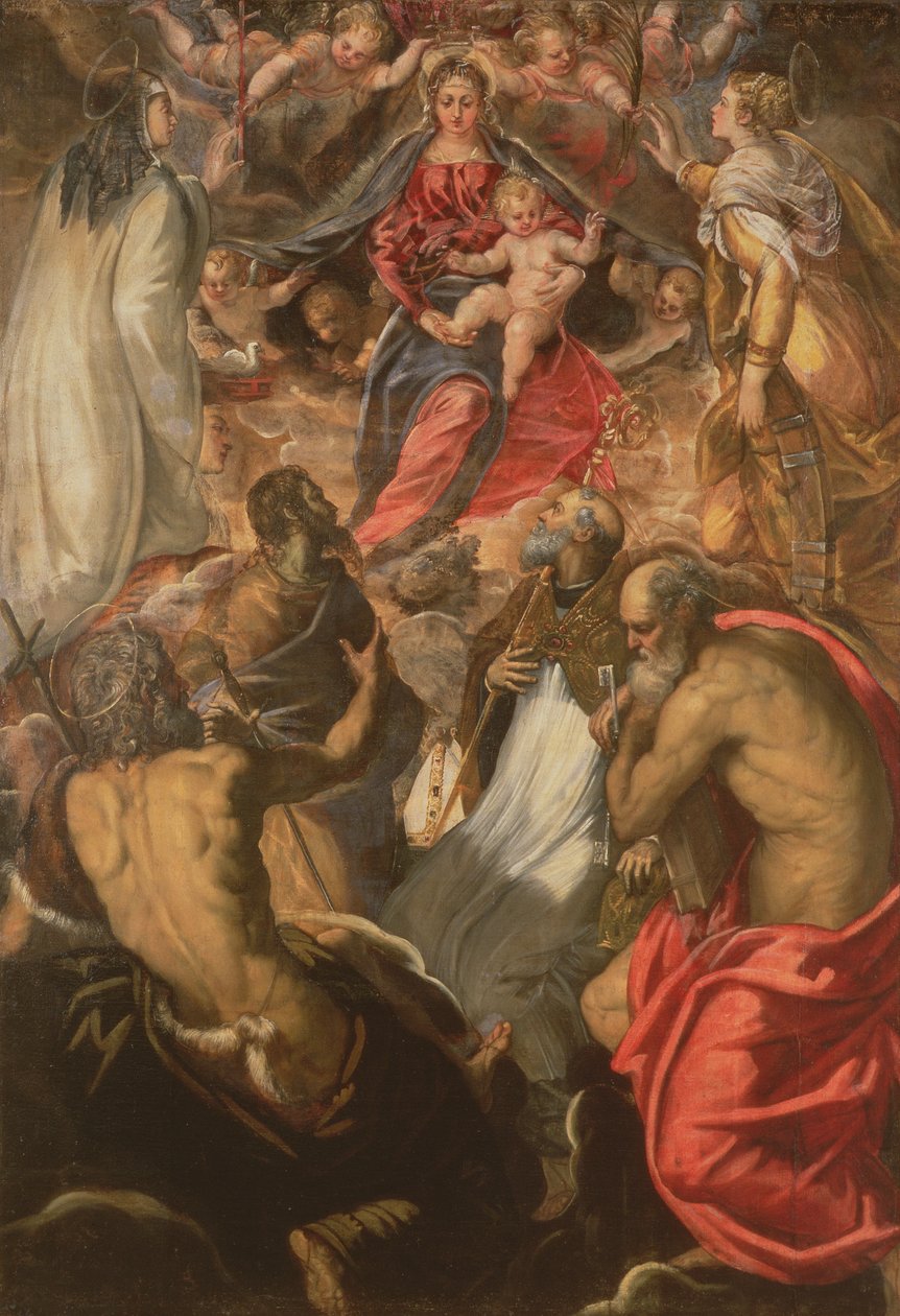 Azizler ile Madonna ve Çocuk by Jacopo Robusti Tintoretto