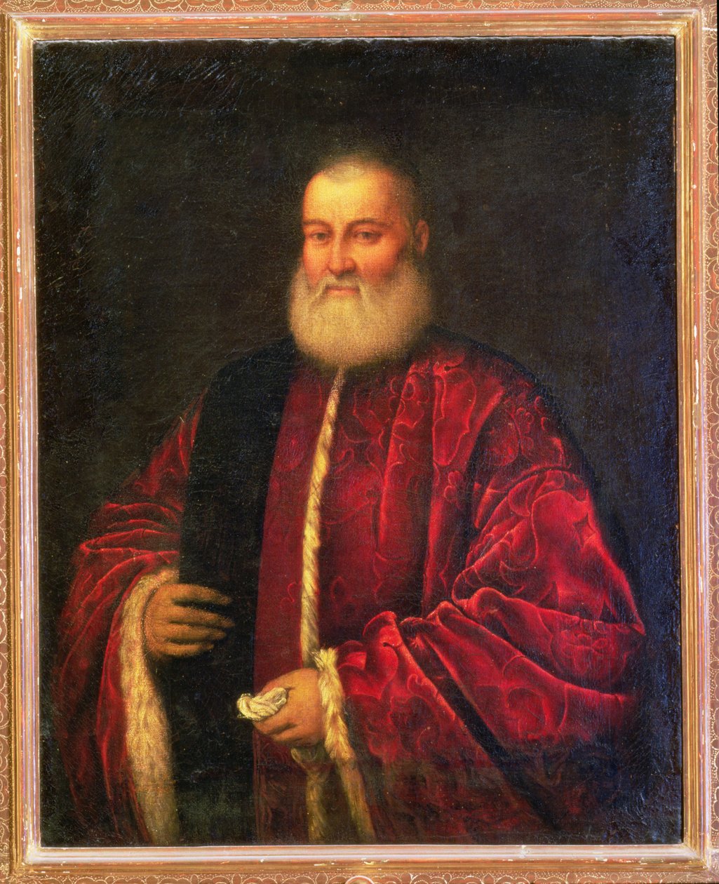 Kırmızı Cüppeli Yaşlı Bir Adamın Portresi by Jacopo Robusti Tintoretto