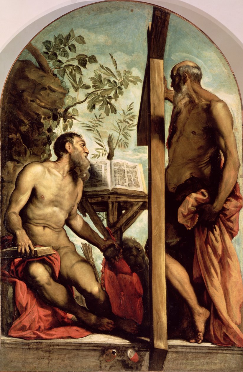 Aziz Andrew ve Aziz Jerome by Jacopo Robusti Tintoretto